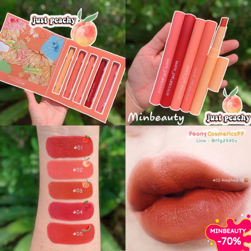 SET 5 CÂY SON LÌ MATTE LIPSOOLOR HENGFANG