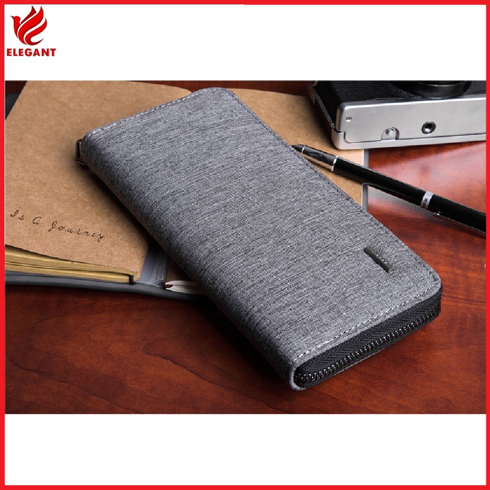 Ví dài cầm tay văn phòng KAKA,ví dài nam chất liệu vải jeans cao cấp 2 màu đen và xám ghi | BigBuy360 - bigbuy360.vn