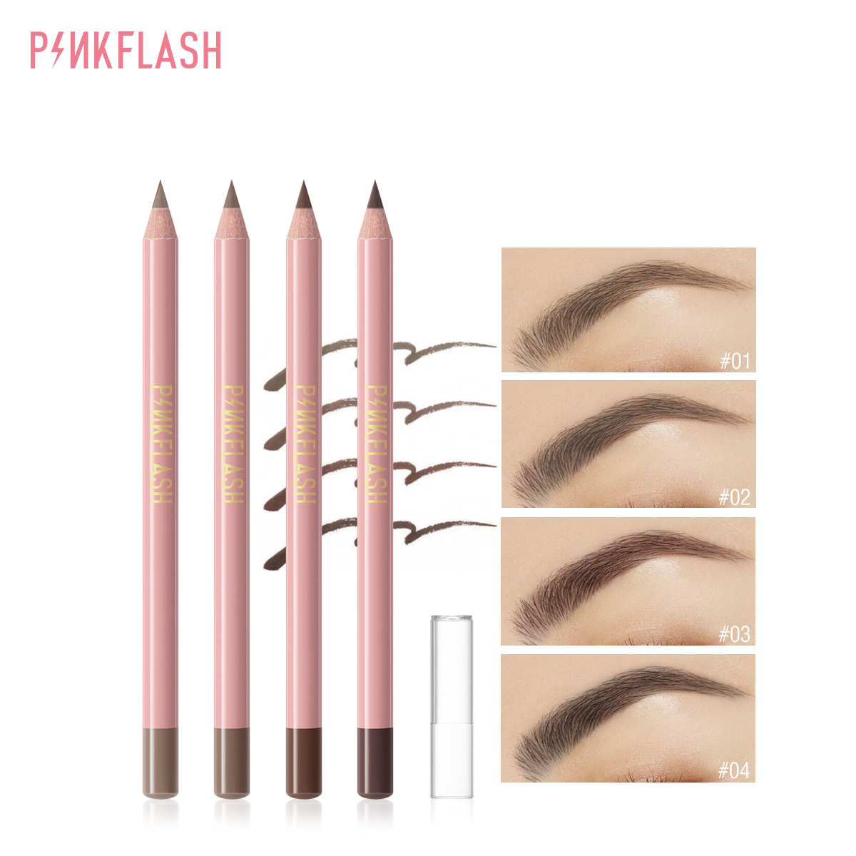 Pinkflash [Hàng mới về] Bộ mỹ phẩm trang điểm mắt Pinkflash gồm mascara bút kẻ mắt và bút kẻ mày đựng trong túi PVC thời trang | BigBuy360 - bigbuy360.vn