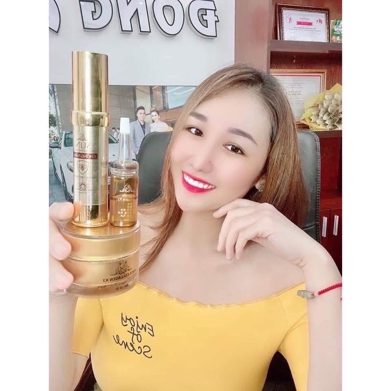 Combo Kem Face + Serum Collagen X3+ Chống nắng X3 Đông Anh Chính Hãng