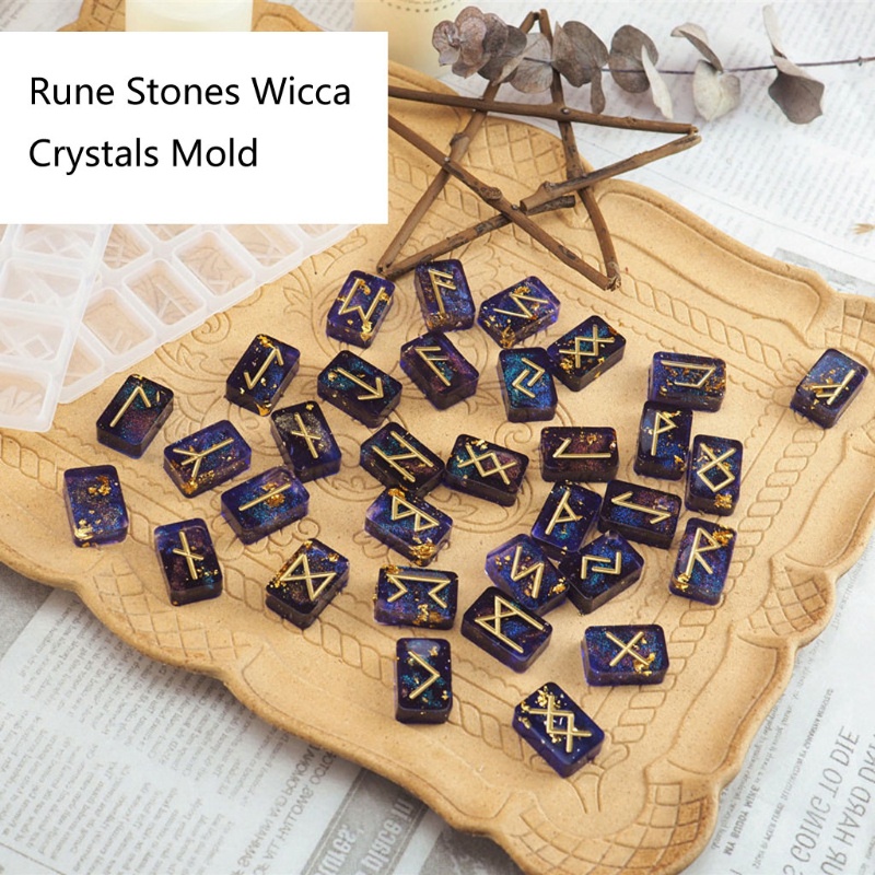 Khuôn Làm Chữ Rune Bằng Nhựa Resin Epoxy Độc Đáo Chất Lượng Cao