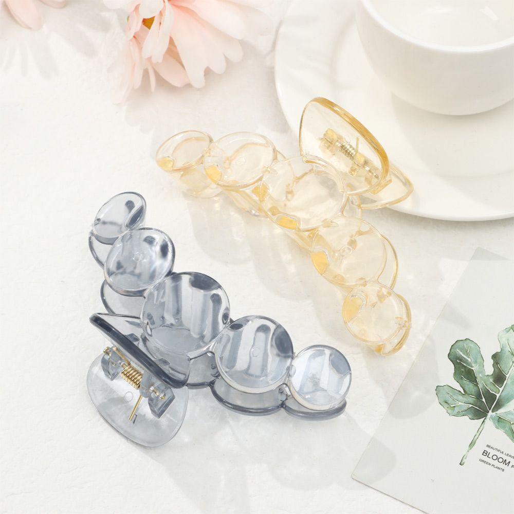 Kẹp Tóc Móng Vuốt Màu Trơn Trong Suốt Tạo Kiểu Tóc Thời Trang