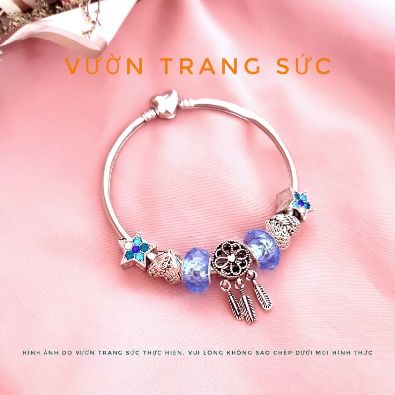 vòng tay nữ bạc Thái - Lắc tay nữ bạc Thái charm Dreca phong cách cổ điển, thanh lịch Vườn Trang Sức VTSVT00196