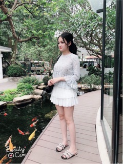 Áo peplum voan bông