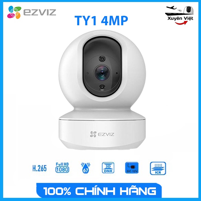 Camera wifi không dây, camera gia đình EZVIZ TY1  wifi 2K 4MP,-Camera Xuyên Việt