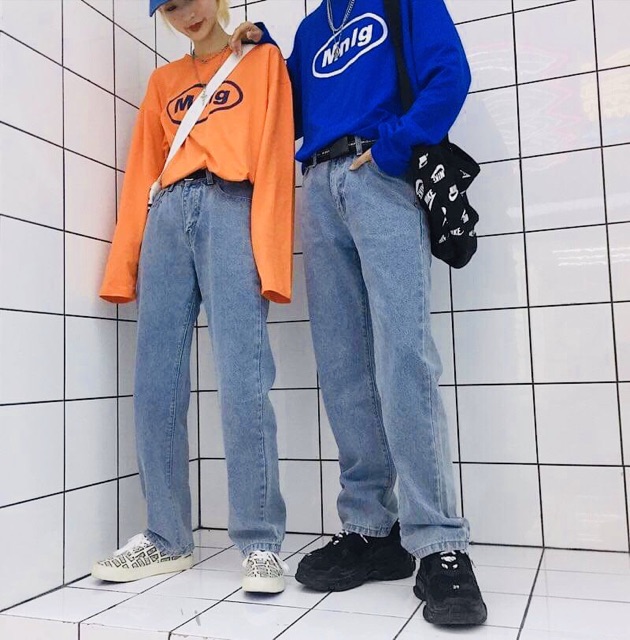QUẦN BAGGY JEANS TRƠN ỐNG RỘNG UNISEX