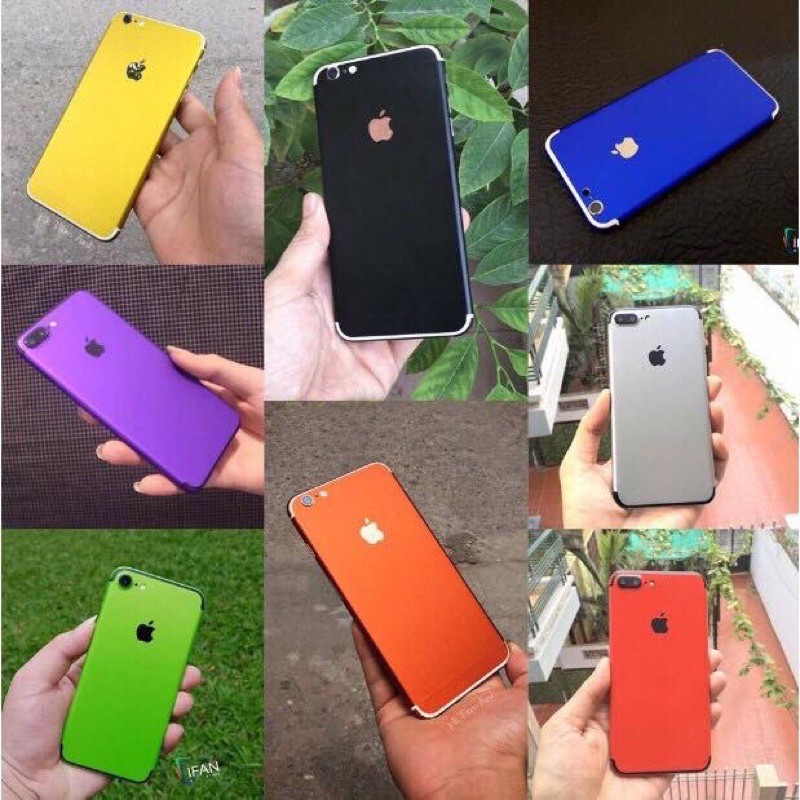 Miếng dán Skin màu iPhone 6/6s, 6/6s Plus, 7/8, 7/8 Plus,X/Xsmax Cao cấp chống nước chống xước