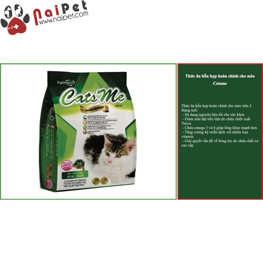 Thức Ăn Hỗn Hợp Cho Mèo Con Và Mèo Lớn Cats Me - Túi 1kg