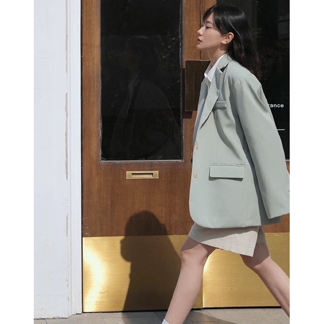 ÁO BLAZER CHO NỮ MÀU XANH PASTEL SANG TRỌNG THANH LỊCH