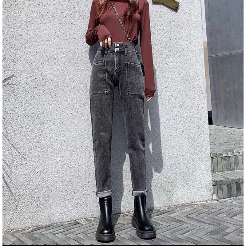 Quần baggy jean nữ Ms94 ✈️FREESHIP✈️ quần baggy jean nữ lưng cao size đại 2 túi kiểu hàng VNXK thời trang bigsize 2KJean | BigBuy360 - bigbuy360.vn