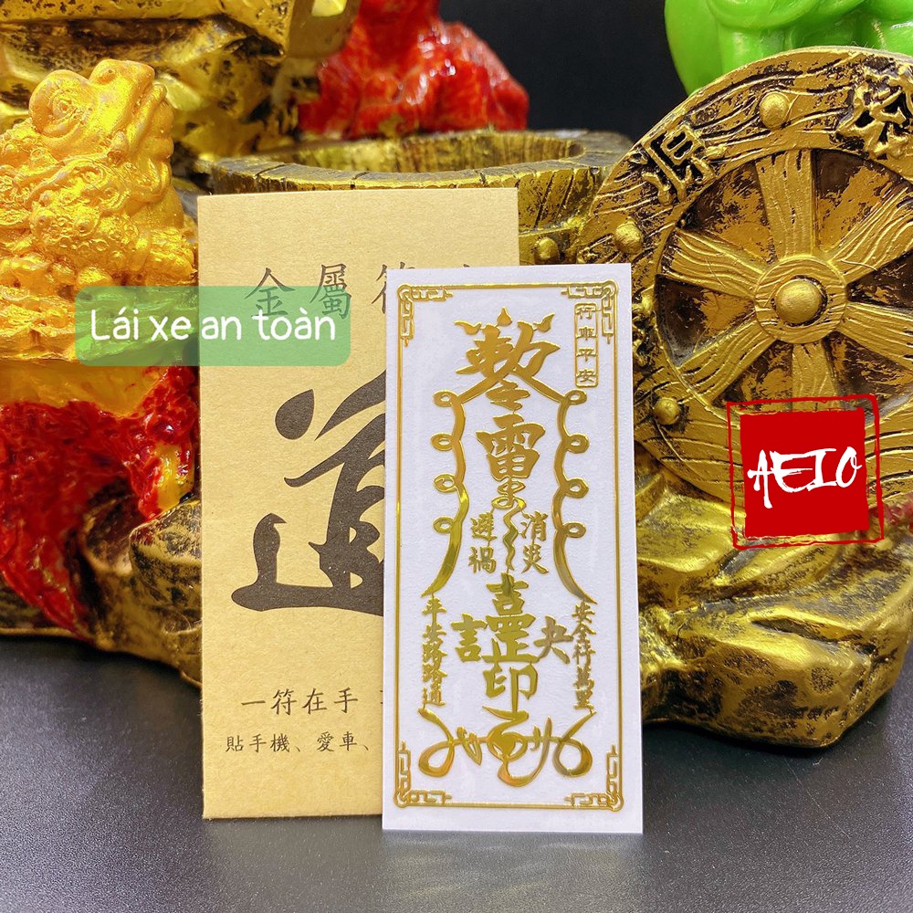 Miếng dán lái xe bình an linh phù linh phù dán điện thoại, máy tính bảng, máy tính ...
