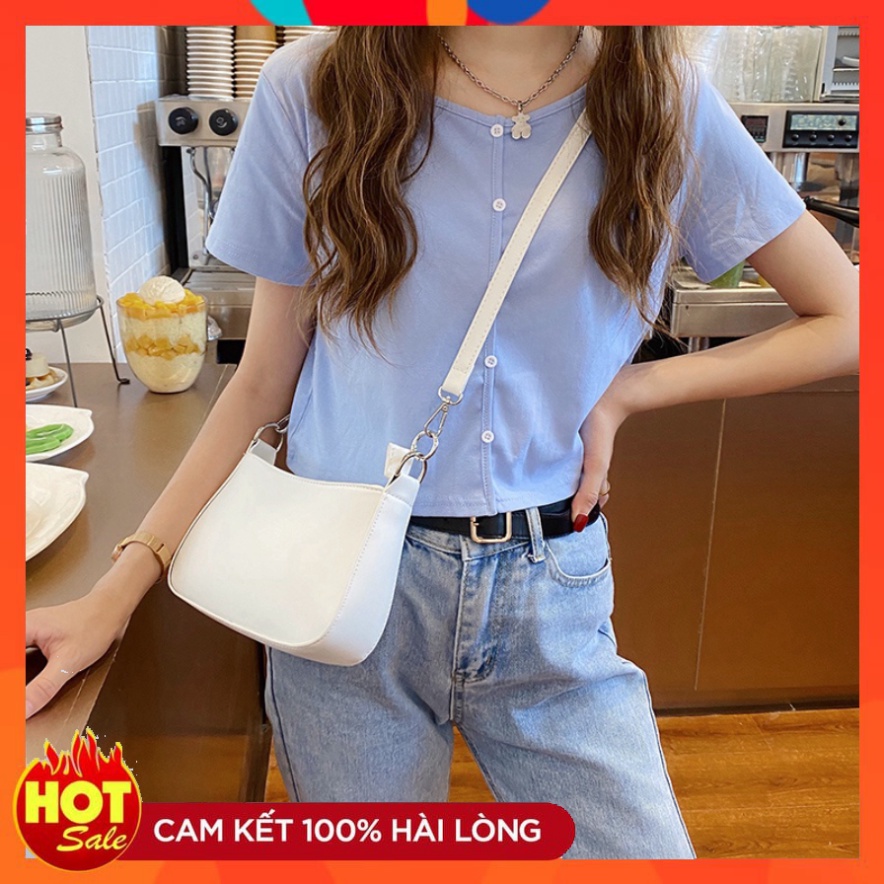 TÚI XÁCH NỮ ĐEO VAI KẸP NÁCH DA TRƠN DÂY DA KÈM XÍCH TRẮNG SIÊU HOT.