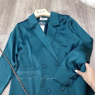 Áo sơ mi cổ vest dáng dài lụa hàn MSHY1