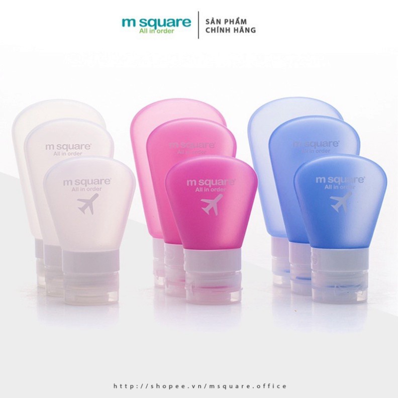 ♘♙Bộ chiết mỹ phẩm Silicon 3 món bỏ túi du lịch tiện ích Msquare® Chính hãng giá tốt