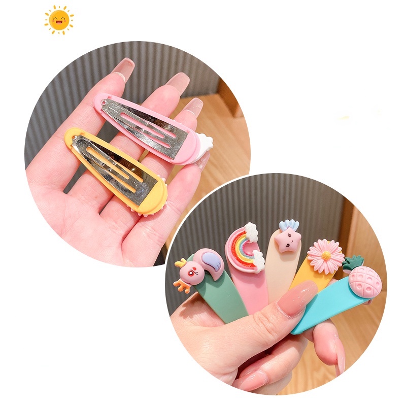 Set kẹp tóc kiểu hoạt hình công chúa Hàn Quốc dễ thương cho bé