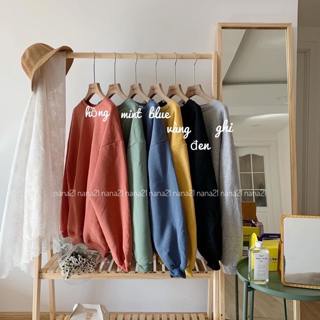 Áo Tay Dài Color Hoodie hàng nhập quảng châu đủ màu chất vải ni lót lông dày from chuẩn from rộng - áo couple áo đôi