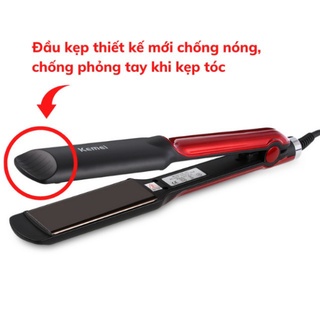 Máy duỗi tóc mini uốn làm xoăn bấm là thẳng may uon toc 2 trong 1 kemei km-531, km-533, 4 mức nhiệt