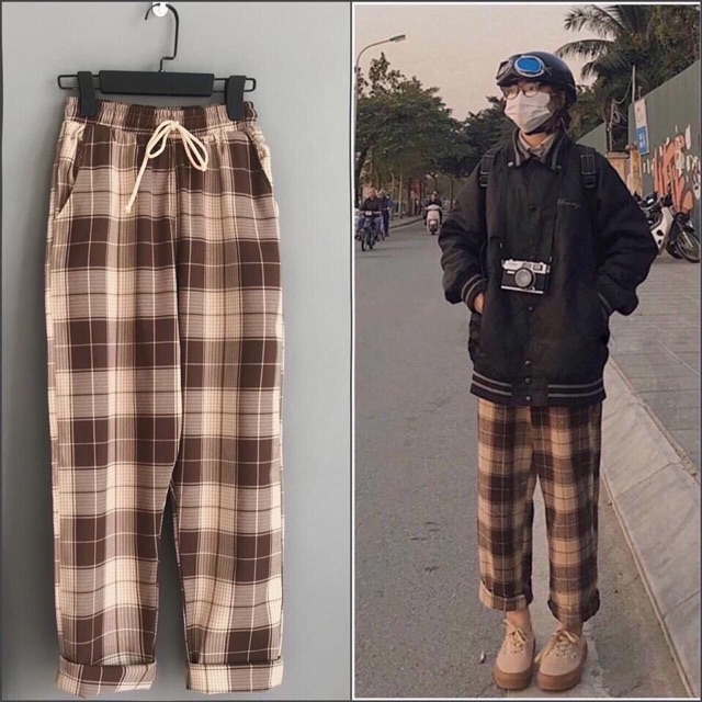 QUẦN BAGGY CARO UNISEX ỐNG SUÔNG NAM NỮ PHONG CÁCH