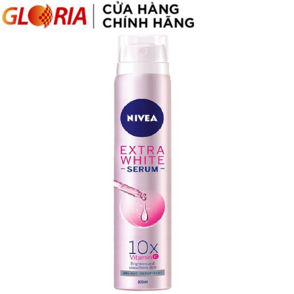 [Mã COSGLORIAT4 -8% đơn 250K] Xịt Ngăn Mùi NIVEA Serum Trắng Mịn 100ml - 80020