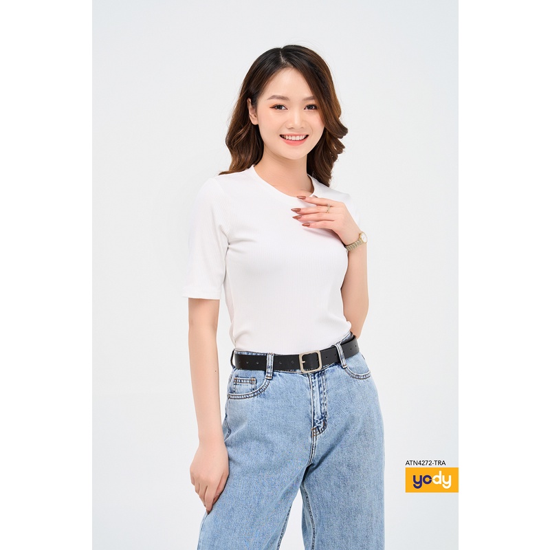 Áo thun nữ Yody cổ tròn tay lỡ mềm mịn trẻ trung ATN4272