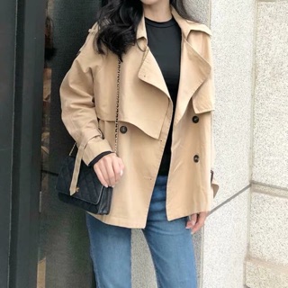 Áo măng tô dáng ngắn, áo kaki