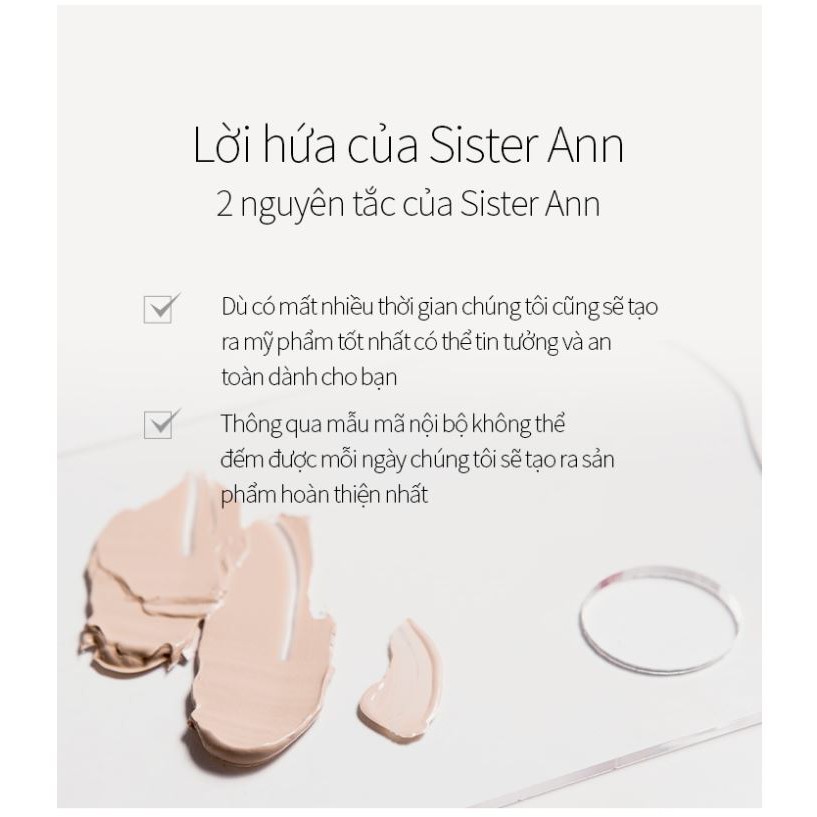 Phấn nước SISTER ANN kết cấu nhẹ giúp dưỡng ẩm làm sáng da xóa mờ nếp nhăn bảo vệ da khỏi tia UV SPF 47 PA++ | BigBuy360 - bigbuy360.vn