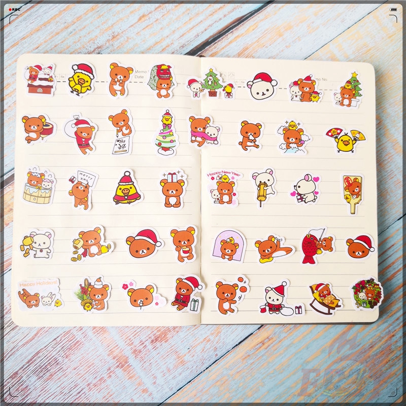 ❀ Rilakkuma Q-3 Happy Holidays Diary Manual Stickers ❀ 40Pcs/Set DIY Scrapbooks Decor Decals Stickers