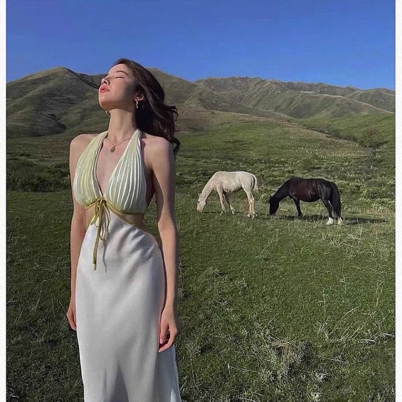 /order taobao/ Đầm Maxi Ngực Sò Lụa Sệt Si