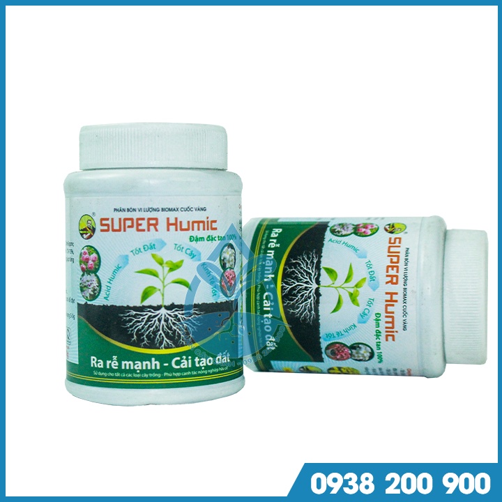 Phân bón kích thích ra rể cực mạnh SUPER HUMIC - chai 100 gram - Phân bón vi lượng kích thích ra rễ mạnh - Cải tạo đất