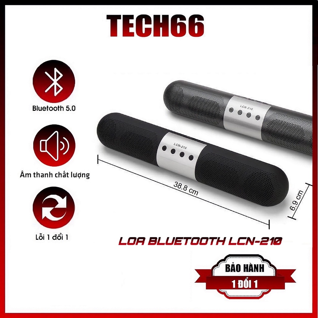 Loa bluetooth không dây LCN-210 siêu bass công suất lớn hỗ trợ nghe nhạc usb thẻ nhớ