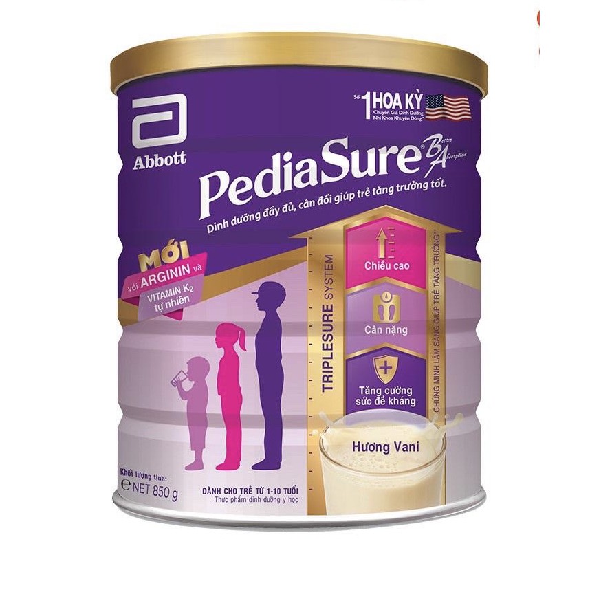 Sữa bột Pediasure 850g hương vani