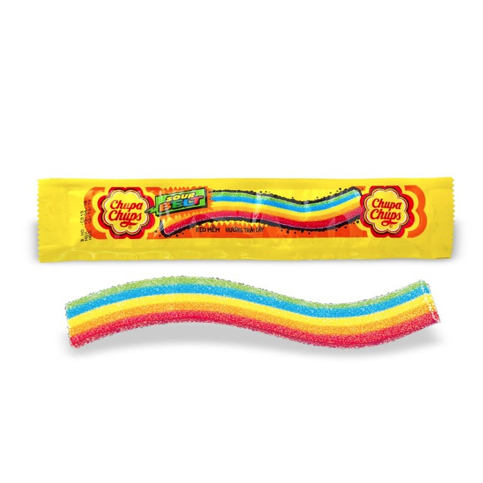 Kẹo Dẻo Chupa Chups Sour Belt Hộp 384g - 48 chiếc x 8g