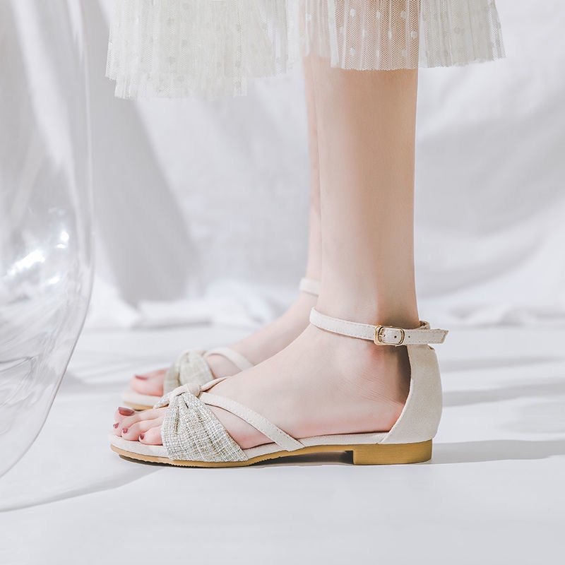 Giày Sandal Đế Mềm Phẳng Thời Trang Pháp Cho Nữ 2021