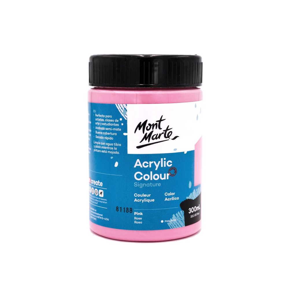 Màu Acrylic Mont Marte 300ml - Pink - Acrylic Colour Paint Signature 300ml (10.1oz) - MSCH3050