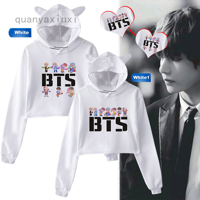 Áo Hoodies Lửng In Hình Nhóm Nhạc Bts