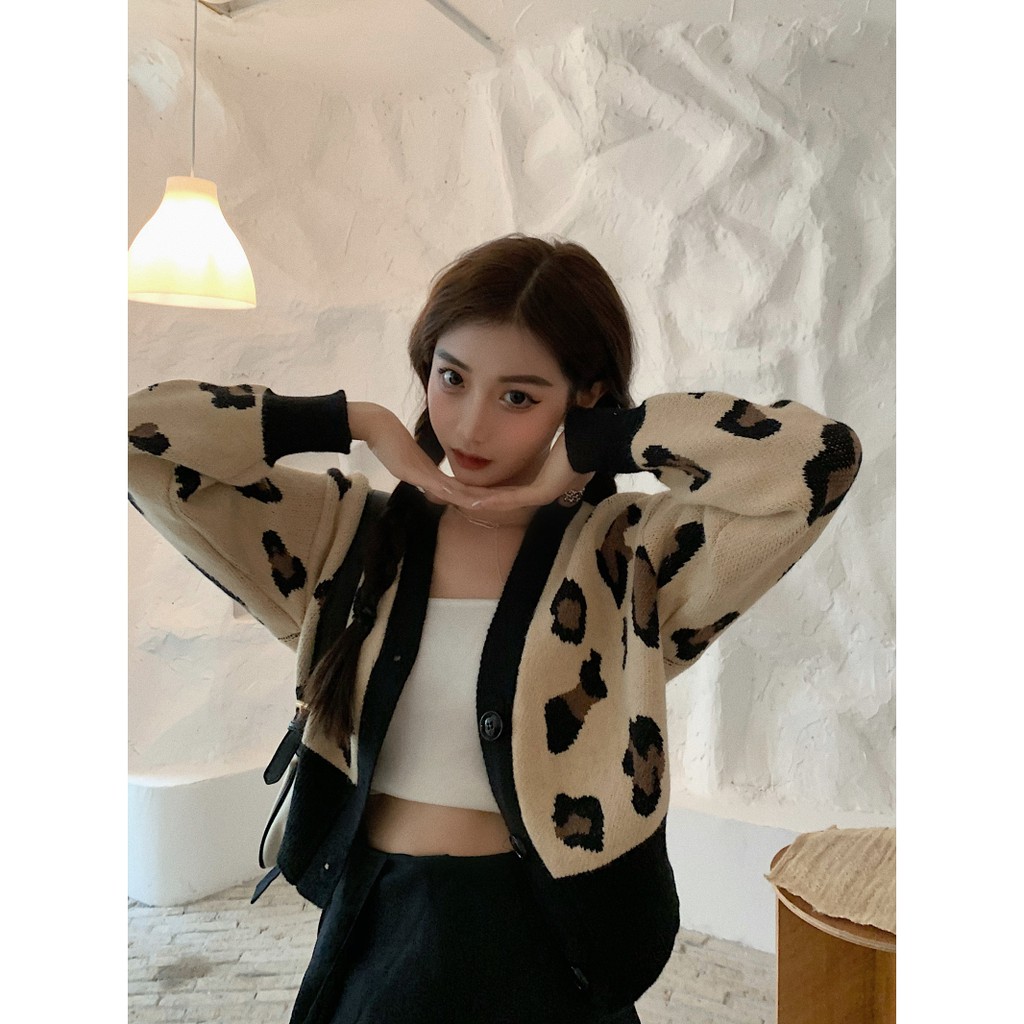 [ HÀNG ORDER ] Áo khoác cardigan Tiric croptop họa tiết da báo CÓ HÌNH THẬT | BigBuy360 - bigbuy360.vn