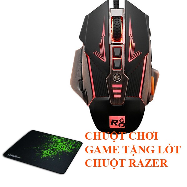 COMBO CHUỘT GAMING R8 G3 CHÍNH HÃNG TẶNG LÓT CHUỘT RAZER