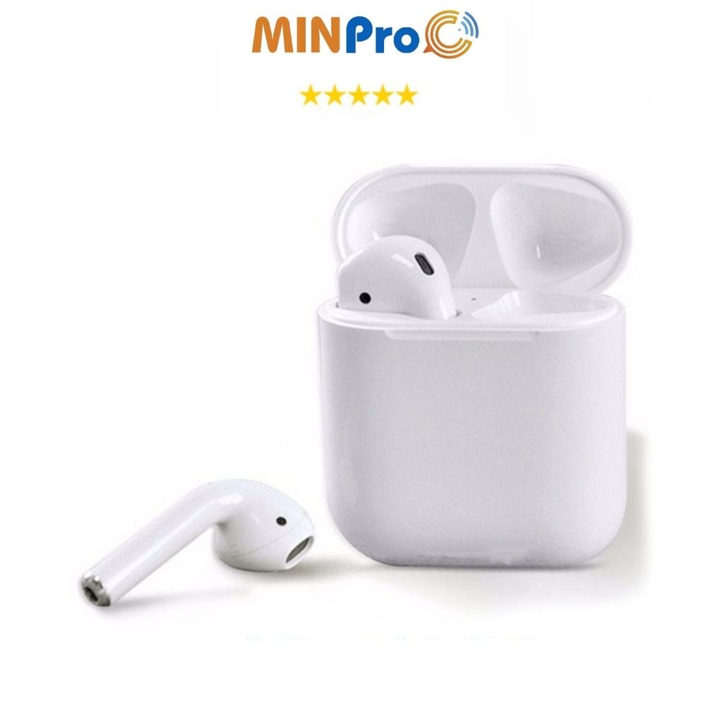 Tai nghe bluetooth không dây MINPRO i12 giá rẻ nút cảm ứng có mic đàm thoại âm thanh chất lượng cao sử dụng 2-3 giờ.