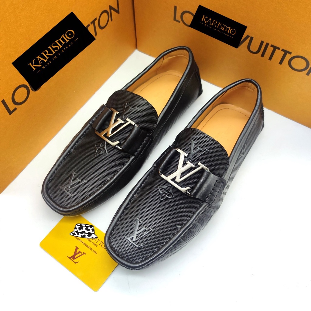 Giày lười moca nam LV - Giày thời trang da thật 100% cao cấp
