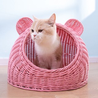 Ổ Mây cho mèo size M nhiều màu sắc