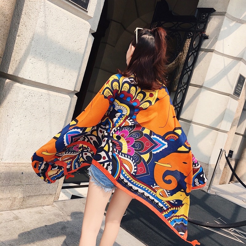 Khăn Đi Biển Hoạ Tiết Siêu Rực Rỡ Hàng Đẹp Loại 1