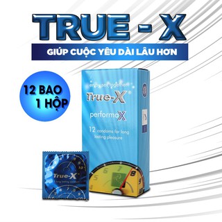 [Siêu Hot] Bao Cao Su True-X Perfoma Kéo Dài Thời Gian Quan Hệ(Hộp 12 cái). Bcs Siêu Mỏng Hàng Nhật Bản Chính Hãng 1OO%