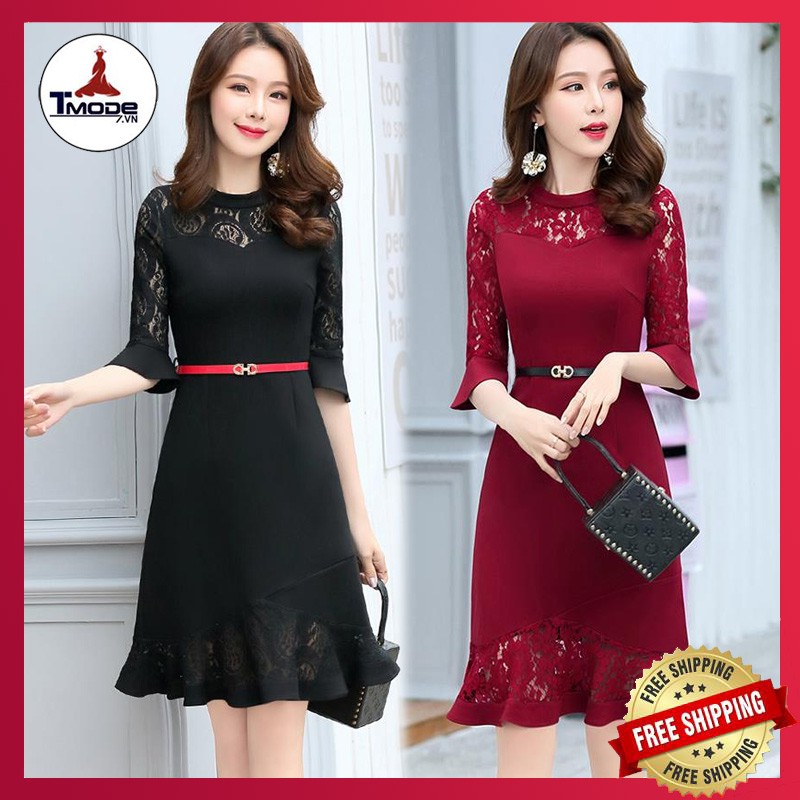 [VIDEO + ẢNH THẬT] ĐẦM CAO CẤP PHỐI REN DỰ TIỆC ĐUÔI CÁ THỜI TRANG CÓ SIZE XXL