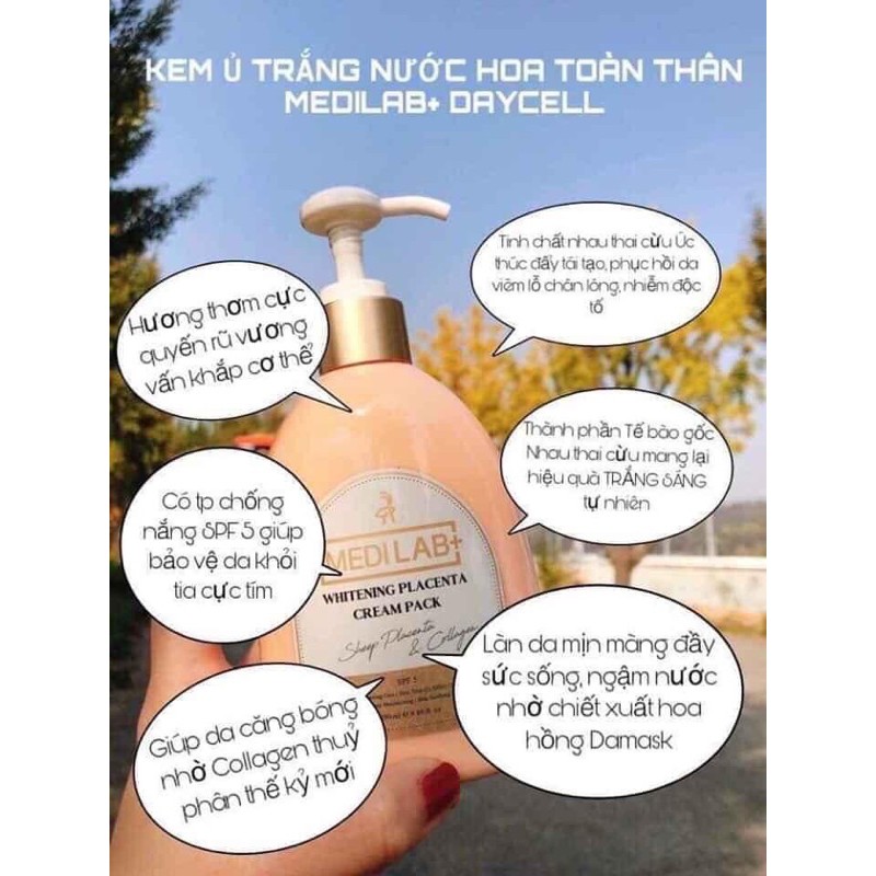 SỮA DƯỠNG BODY NHAU THAI CỪU - MEDILAB WHITENING PLACENTA CREAM