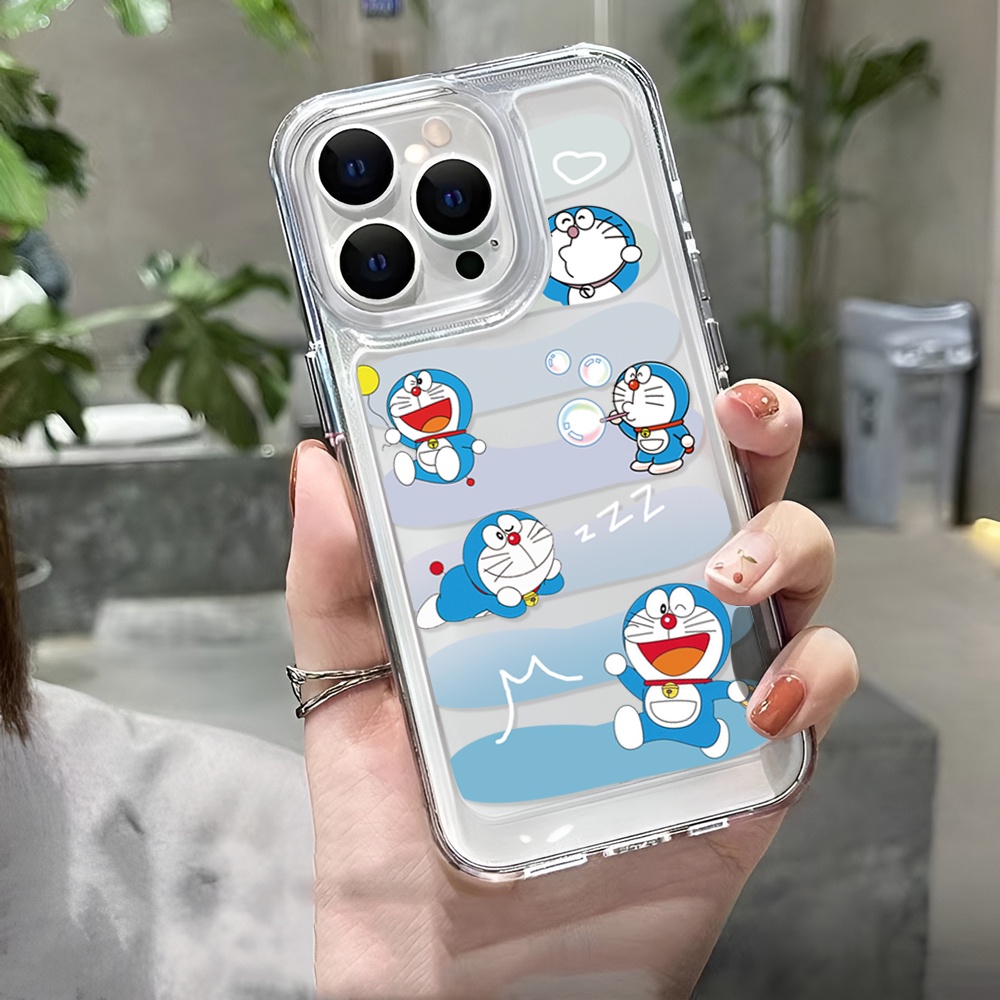 Ốp Điện Thoại Trong Suốt Họa Tiết Hoạt Hình Doremon Cho iphone 14 Pro Max 14 Plus 13 11 12 7Plus X XR XS Max