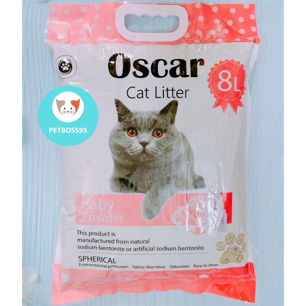 Cát Vệ Sinh Oscar 8L (lít) Cho Mèo - Siêu vón cục nhanh - Khử Mùi - Ít Bụi