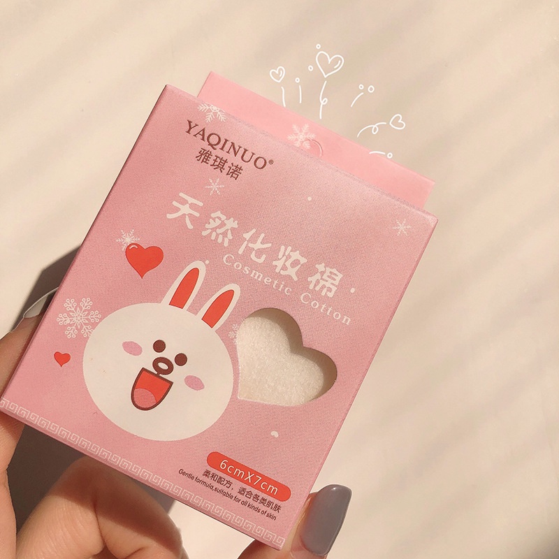 [Hàng mới về] Hộp 50 miếng bông tẩy trang YAQINUO cotton bằng vải không dệt mỏng tiết kiệm nước