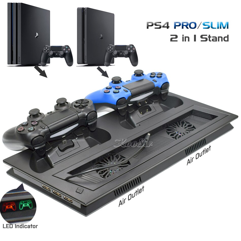 PS4 SLIM PRO Đế sạc làm mát dọc PS 4 Play Station 4 Bộ điều khiển Đế sạc cho Sony Playstation 4 PRO 