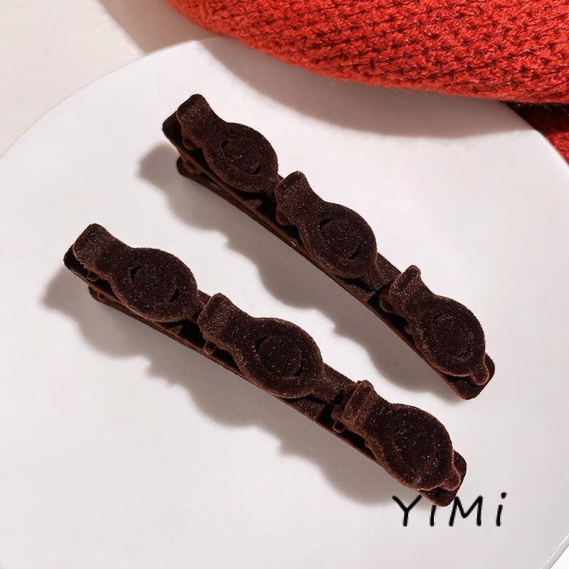 Kẹp tóc mái phối vải nhung độc đáo cho nữ