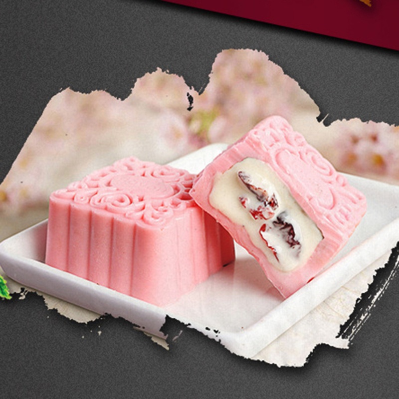 Bộ 5 Khuôn Làm Bánh Trung Thu 50g Hình Vuông Họa Tiết Hoa